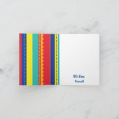 熱気球かわいいカラフル第1誕生日パーティー カード (内部)