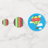 熱気球かわいいカラフル第1誕生日パーティー コンフェッティ (裏面)