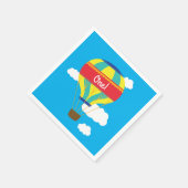 熱気球かわいいカラフル第1誕生日パーティー スタンダードカクテルナプキン (角)