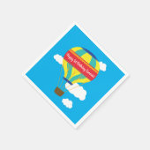 熱気球かわいいカラフル第1誕生日パーティー スタンダードカクテルナプキン (角)