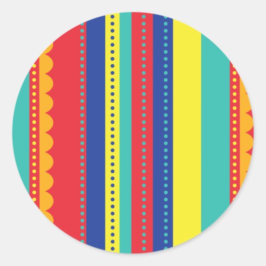 熱気球かわいいカラフル第1誕生日パーティー ラウンドシール (正面)