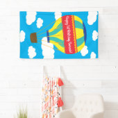 熱気球かわいいカラフル第1誕生日パーティー 横断幕 (インサイチュ)