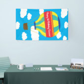 熱気球かわいいカラフル第1誕生日パーティー 横断幕 (トレードショー)