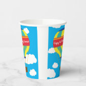 熱気球かわいいカラフル1歳の誕生日のお子様 紙コップ (左)