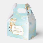 熱気球かわいい動物の男の子の誕生日パーティー フェイバーボックス (正面サイド)