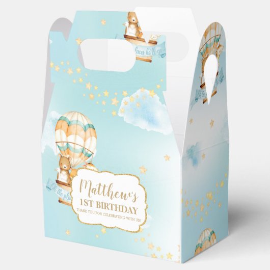 熱気球かわいい動物の男の子の誕生日パーティーF フェイバーボックス (オープン)