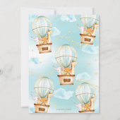 熱気球かわいい動物バプテスマ《キリスト教》洗礼式や命名式 招待状 (裏面)