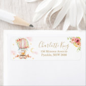 熱気球かわいい動物差出人住所 ラベル (インサイチュ)