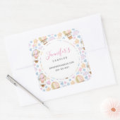 熱気球かわいい水彩絵柄ビジネス スクエアシール (封筒)