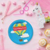 熱気球かわいい1カラフル歳の誕生日パーティー ペーパープレート (パーティー)