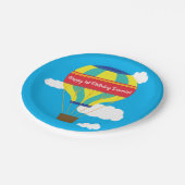 熱気球かわいい1カラフル歳の誕生日パーティー ペーパープレート (アングル)