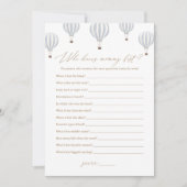 熱気球がママの赤ちゃん最高のシャワーゲームを知る 招待状 (正面)