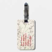 熱気球が〔占星術の〕十二宮図空に浮かぶパーソナライズ ラゲッジタグ (裏面縦)