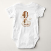 熱気球でかわいいクマ ベビーボディスーツ (裏面)