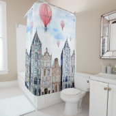 熱気球でアムステルダム シャワーカーテン (インサイチュ)