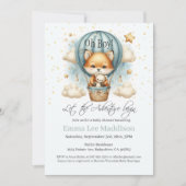 熱気球でキツネを始める男の子 招待状 (正面)