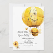 熱気球とビーデイジーベビーシャワー 招待状 (正面)