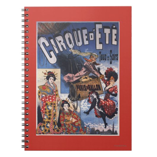 熱気球とレディース日本のポスター ノートブック (正面)