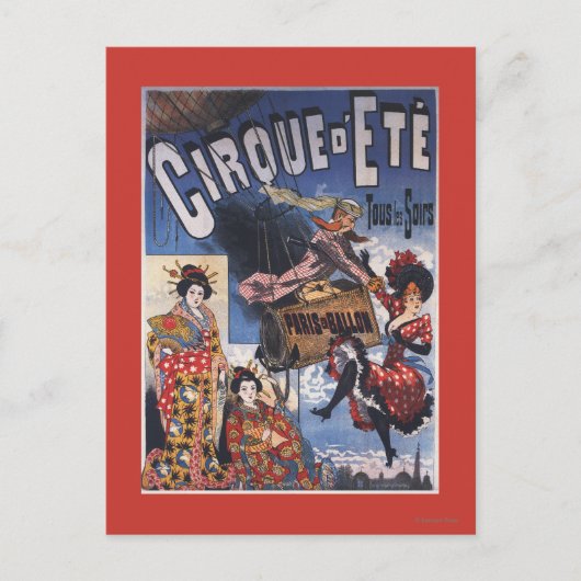 熱気球とレディース日本のポスター ポストカード (正面)