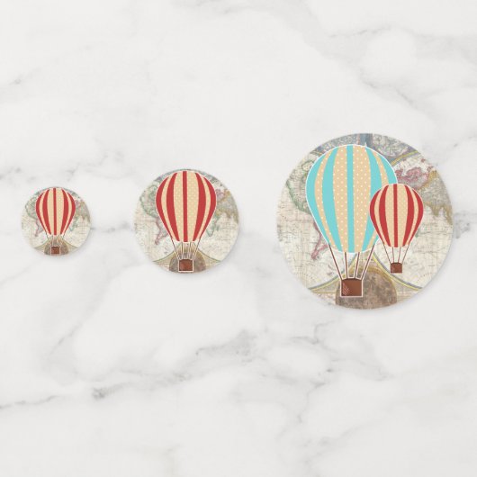 熱気球とヴィンテージ世界地図 コンフェッティ (裏面)