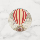 熱気球とヴィンテージ世界地図 コンフェッティ (スモール正面)