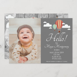 熱気球と世界地図の誕生のお知らせ 招待状