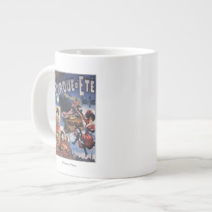 熱気球と女性ポ日本のスター ジャンボコーヒーマグカップ