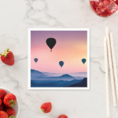 熱気球と山 スタンダードカクテルナプキン (インサイチュ)