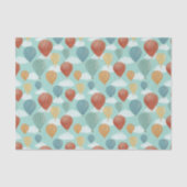 熱気球と白い雲パターン(の模様が)ある 薄葉紙 (正面)