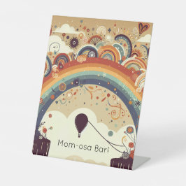 熱気球と虹の飲料 台座サイン