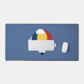 熱気球と鉛筆 デスクマット (キーボード&マウス)
