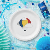 熱気球と鉛筆 ペーパープレート (パーティー)
