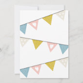 熱気球と雲の赤ちゃん男女兼用シャワー 招待状 (裏面)