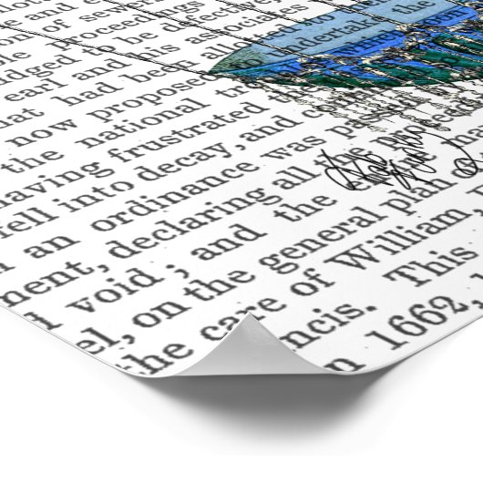 熱気球と鳥 ポスター (角)