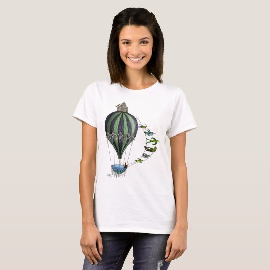 熱気球と鳥 Tシャツ (正面フル)