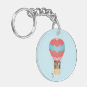 熱気球に乗った犬 キーホルダー (正面左)