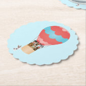 熱気球に乗った犬 ペーパーコースター (アングル)