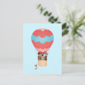 熱気球に乗った犬 ポストカード (スタンド正面)