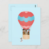 熱気球に乗った犬 ポストカード (正面/裏面)