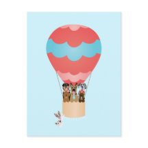 熱気球に乗った犬