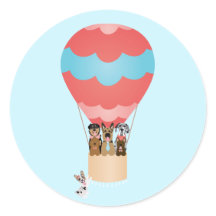 熱気球に乗った犬