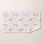 熱気球のお洒落水色パターン バスタオルセット (ハンドタオル)