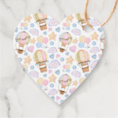 熱気球のお洒落水色パターン フェイバータグ (裏面)