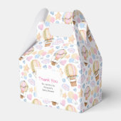 熱気球のお洒落水色パターン フェイバーボックス (正面サイド)