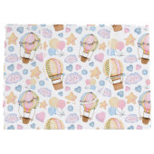 熱気球のお洒落水色パターン ラージペーパーバッグ (裏面)