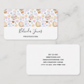 熱気球のお洒落水色パターン 名刺 (正面/裏面)