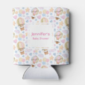 熱気球のお洒落水色パターン 缶クーラー (裏面)