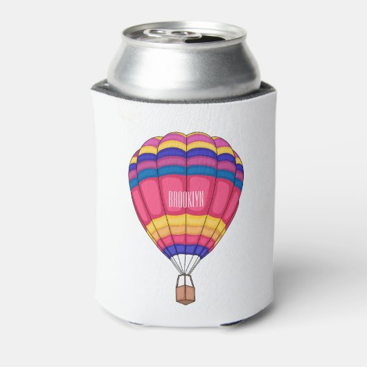 熱気球のキャラクターイラスト 缶クーラー (缶裏面)