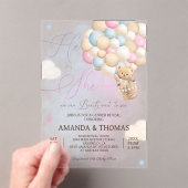 熱気球のジェンダーの暴露に耐える アクリル招待状 (インサイチュ (ポータブル))