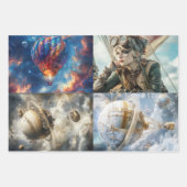 熱気球のデザイン & スチームパンク ラッピングペーパーシート (正面3)